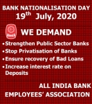 BANK NATIONALISATION DAY 19th July, 2020
